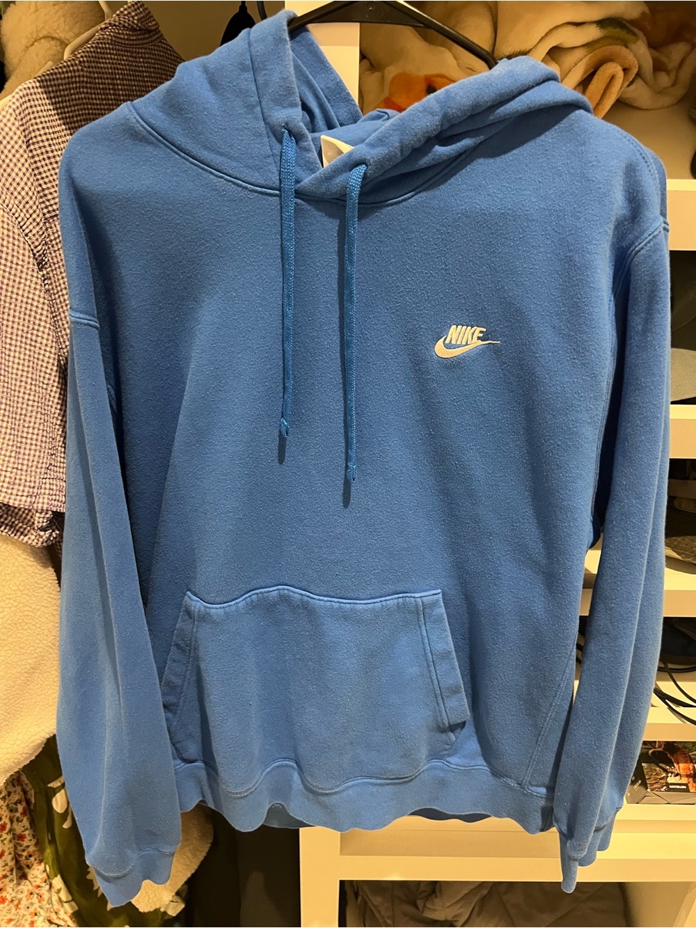 Nike Royal Blue Hooded Sweatshirt with White Logo